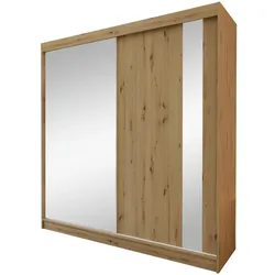 SCHWEBETÜRENSCHRANK Gaja 200/216/61 eiche Artisan mit Spiegel