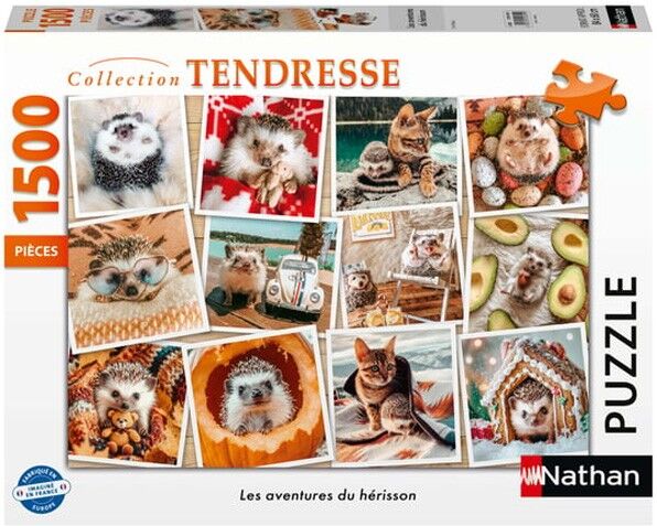 Puzzle 1500 pcs Collection Tendresse : Les aventures du hérisson - Nathan