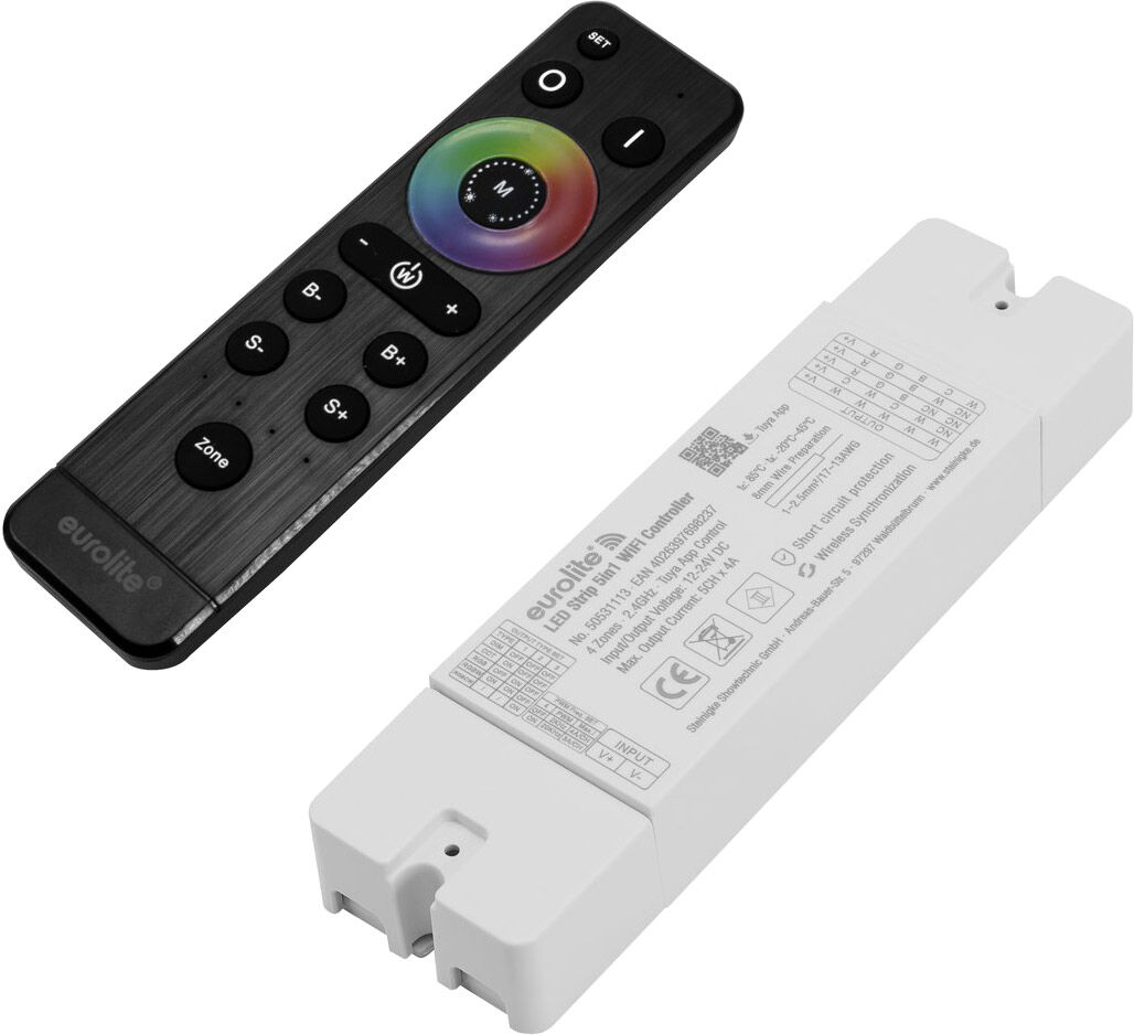 EuroLite Set Led Strip 5in1 Wifi Controller + Fernbedienung Zone