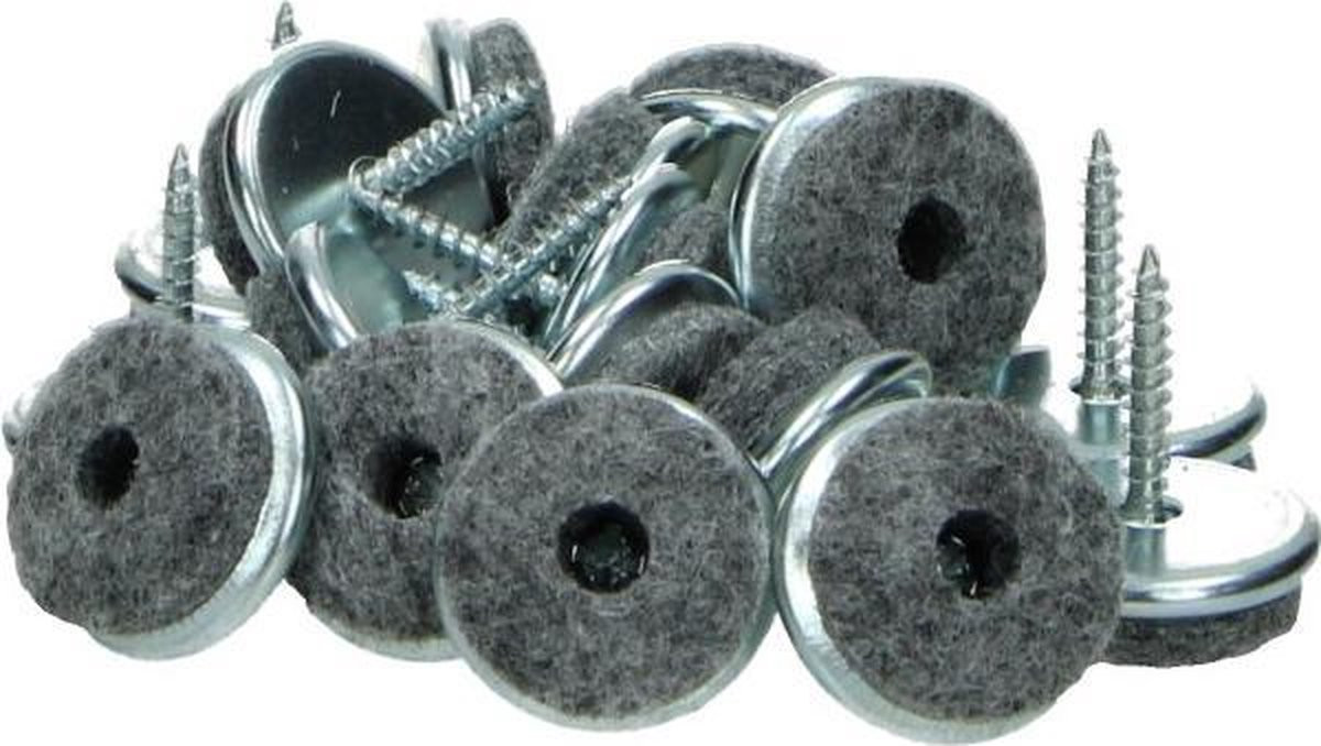 Viltglijder met schroef 20 mm - 4 stuks