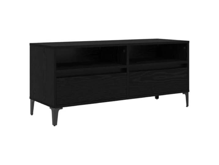 Helloshop26 TV-Schrank mit Schublade, rustikal, 100 x 34,5 x 44,5 cm, praktische Aufbewahrung, skandinavischer Stil, aus Holz, Schwarz 02_0052741