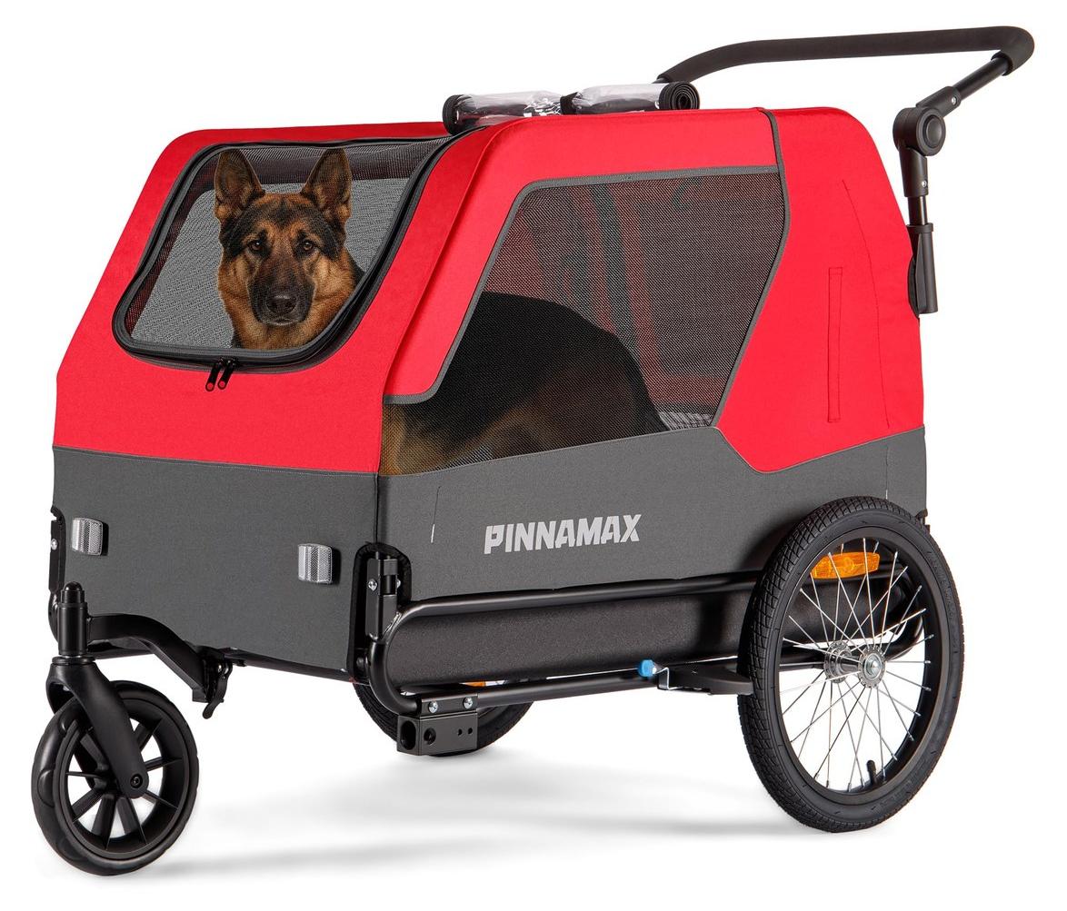 Hundeanhänger Hundebuggy Fahrradanhänger - 2-in-1 - Bis 45 kg - 92 x 43 x 63 cm - Mit Antirutschboden und Leine