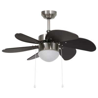 vidaXL Deckenventilator mit dunkelbrauner Lampe 76 cm