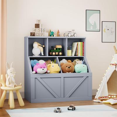 Garvee Kids Bookshelf & Toy Storage Organizer, Toddler Cabinet