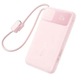 Baseus EnerFill FC11 Digital Display Power Bank with Dual Cable 22.5W 10000mAh Pink (10000 mAh, 22.50 W), Powerbank, Pink