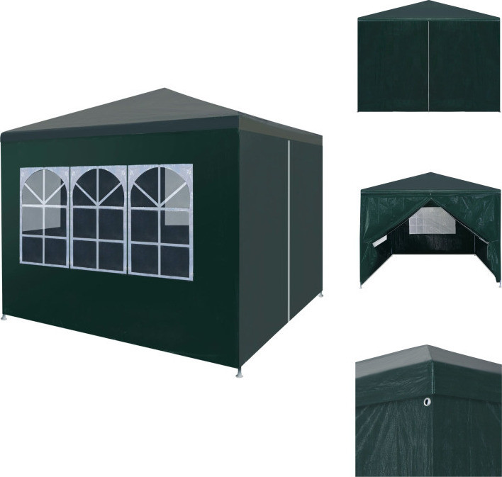 vidaXL Partytent groen, 3x3 meter