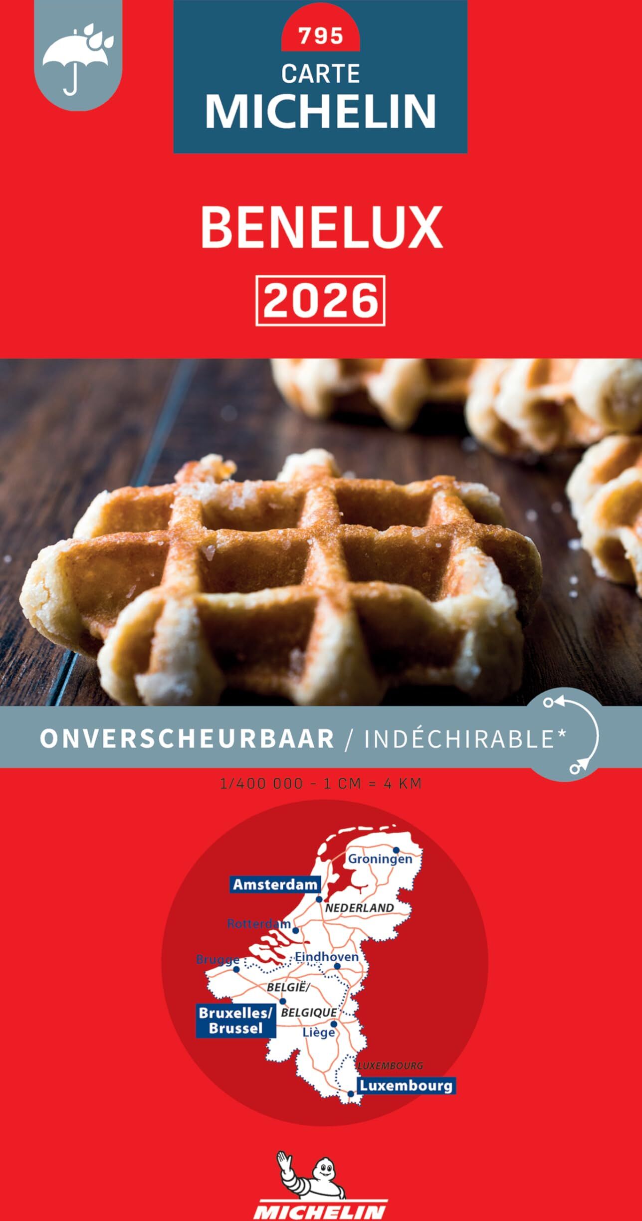 BENELUX INDECHIRABLE 17795 2026: wegenkaart 1:400 000 (Nationale kaarten Michelin) - Preis vom 16.10.2026 11:41:07 h