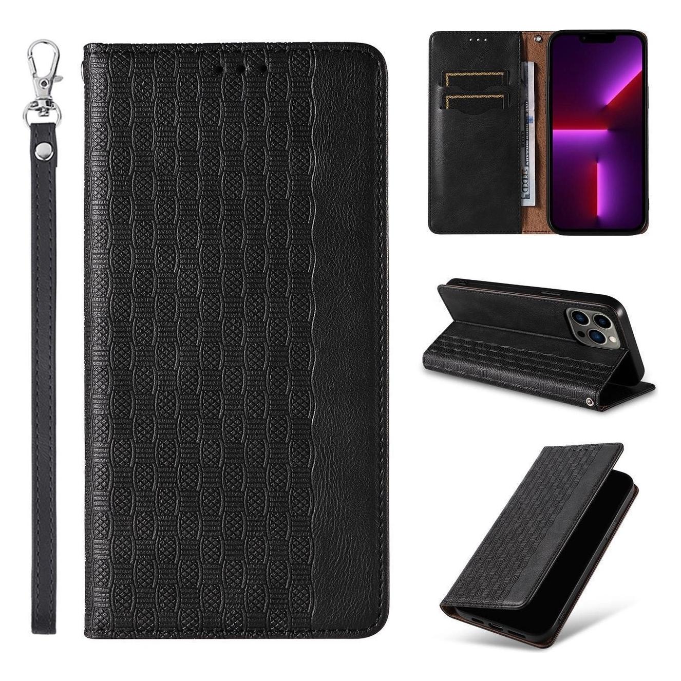 Hurtel Magnet Strap Case für Samsung Galaxy S23+ Flip Wallet Mini Lanyard Stand Schwarz (Samsung Galaxy S23+) (1404978613)