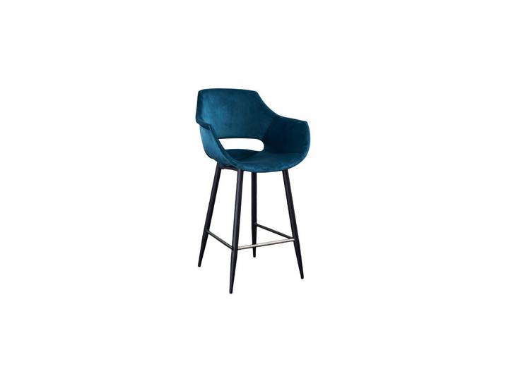 Kawola Barhocker Zaja Blau Velvet, 57x114x59 cm, Esszimmer, Barmöbel, Barhocker