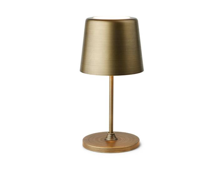 Lampe à poser LED rechargeable LUMEN, laiton vieilli, 23 cm, IP44 - Halo Design - Salon / séjour - Moderne - Métal - À ampoule unique