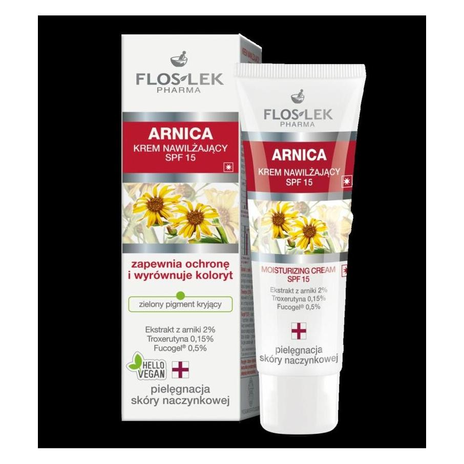 Floslek Arnica Moisturizing Cream SPF15 krem nawilżający do skóry naczynkowej 50ml (50 ml, Tagescreme, SPF 15) (5905043003931)