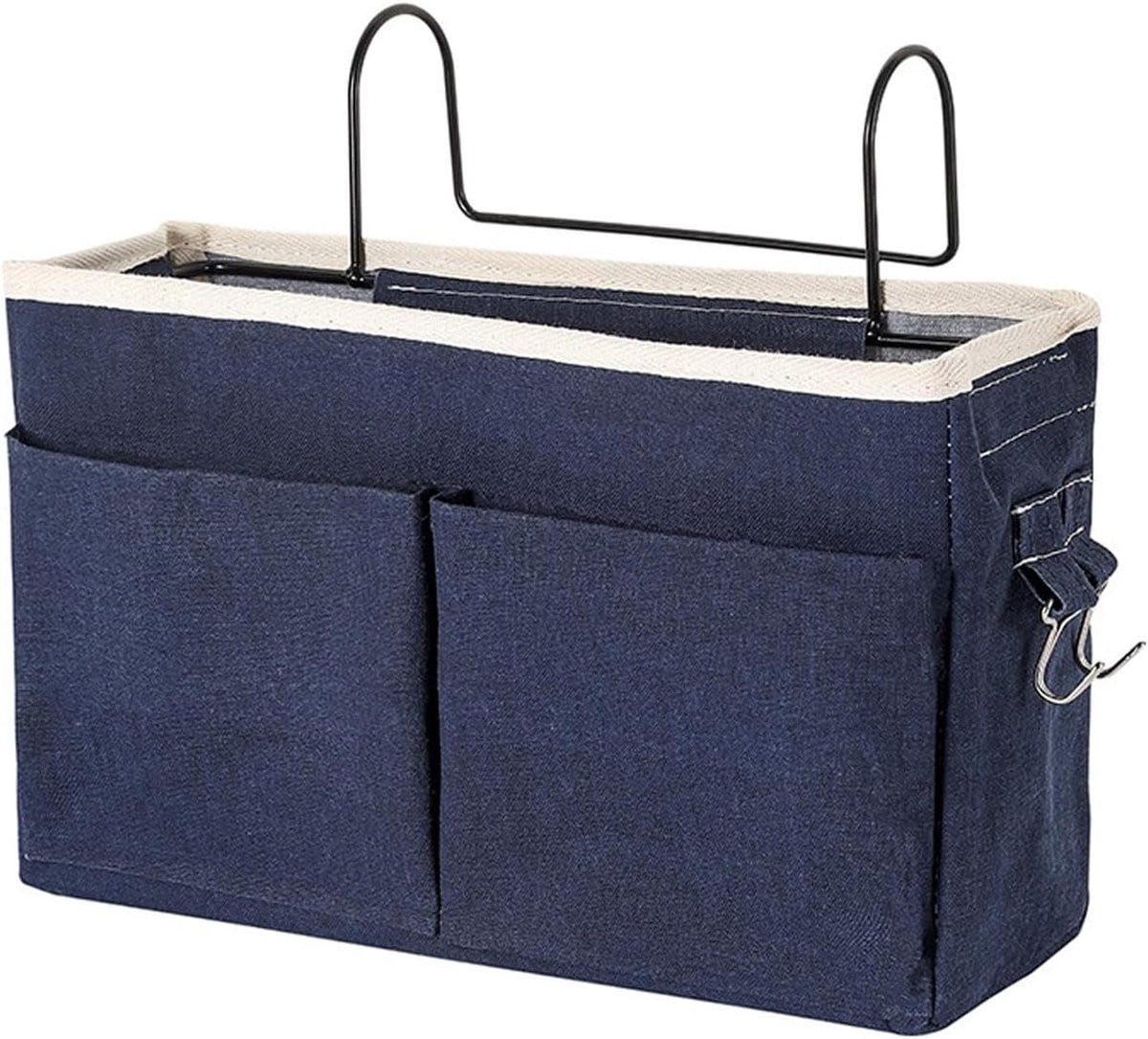 Organiser voor Bed - Hangende Opbergzak met Haakjes - Donkerblauw