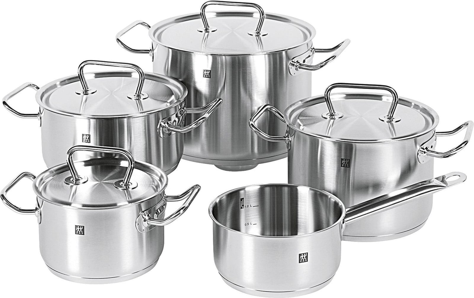 ZWILLING TWIN Classic kookpan set, 5-delig, 18/10 roestvrij staal, zilverkleurig