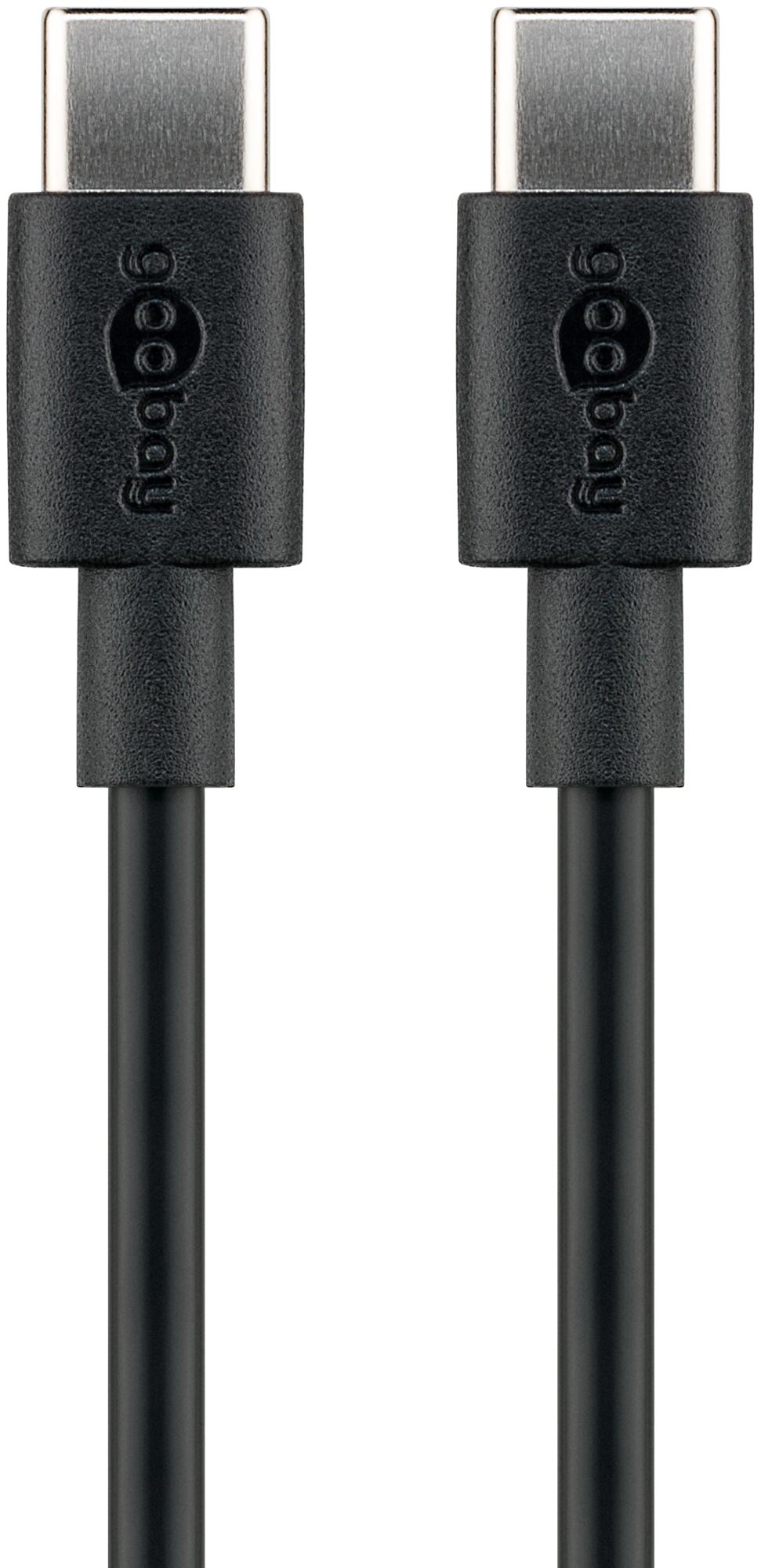 20 Stück Goobay 66318 Essential USB-C Kabel, 1 Meter, Schwarz - Lade- und Synchronisationskabel, 60 W, 3 A, für Geräte mit USB-C Anschluss, schwarz