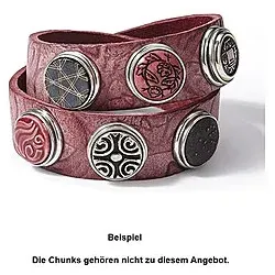 Noosa Armband wine red double skinny embossed S