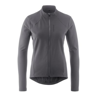 Radtrikot GONSO "SITIVO TRIKOT THERM W", Damen, Gr. 44, grau, 57% Polyamid, 28% Polyester, 15% Elasthan, Rundhals, Trikots, Damen Fahrradtrikot langarm, isolierendes Full-Zip Trikot, Tight Fit
