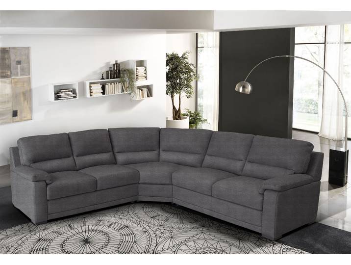 Ecksofa, Luxus-Microfaser Cashmere, Blau (Ice Lake) 266×90×246 cm, Modern, EGOITALIANO