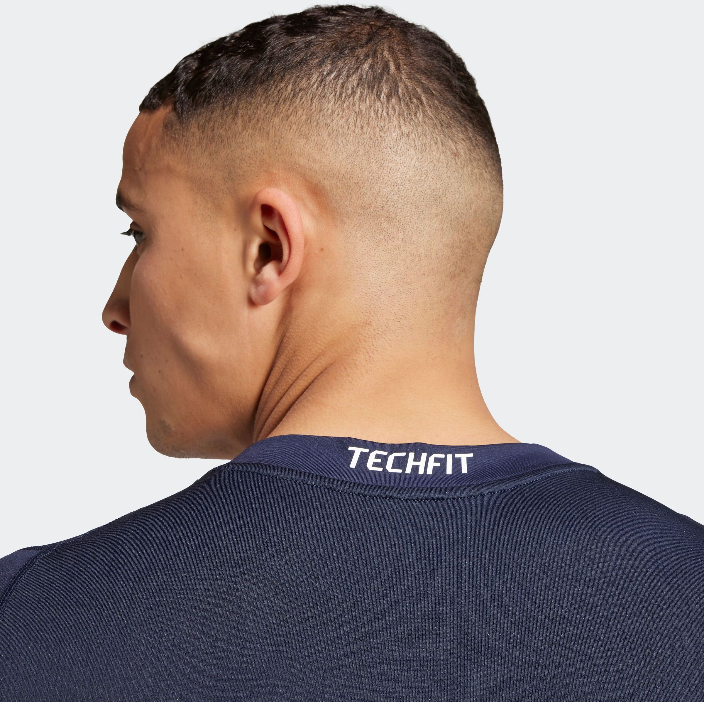 T-Shirt ADIDAS PERFORMANCE "TECHFIT COMPRESSION TRAINING", Herren, Gr. 3XL, blau (legend ink), Obermaterial: 83% Polyester, 17% Elasthan, Rundhals, Shirts T-Shirt legend ink 3XL