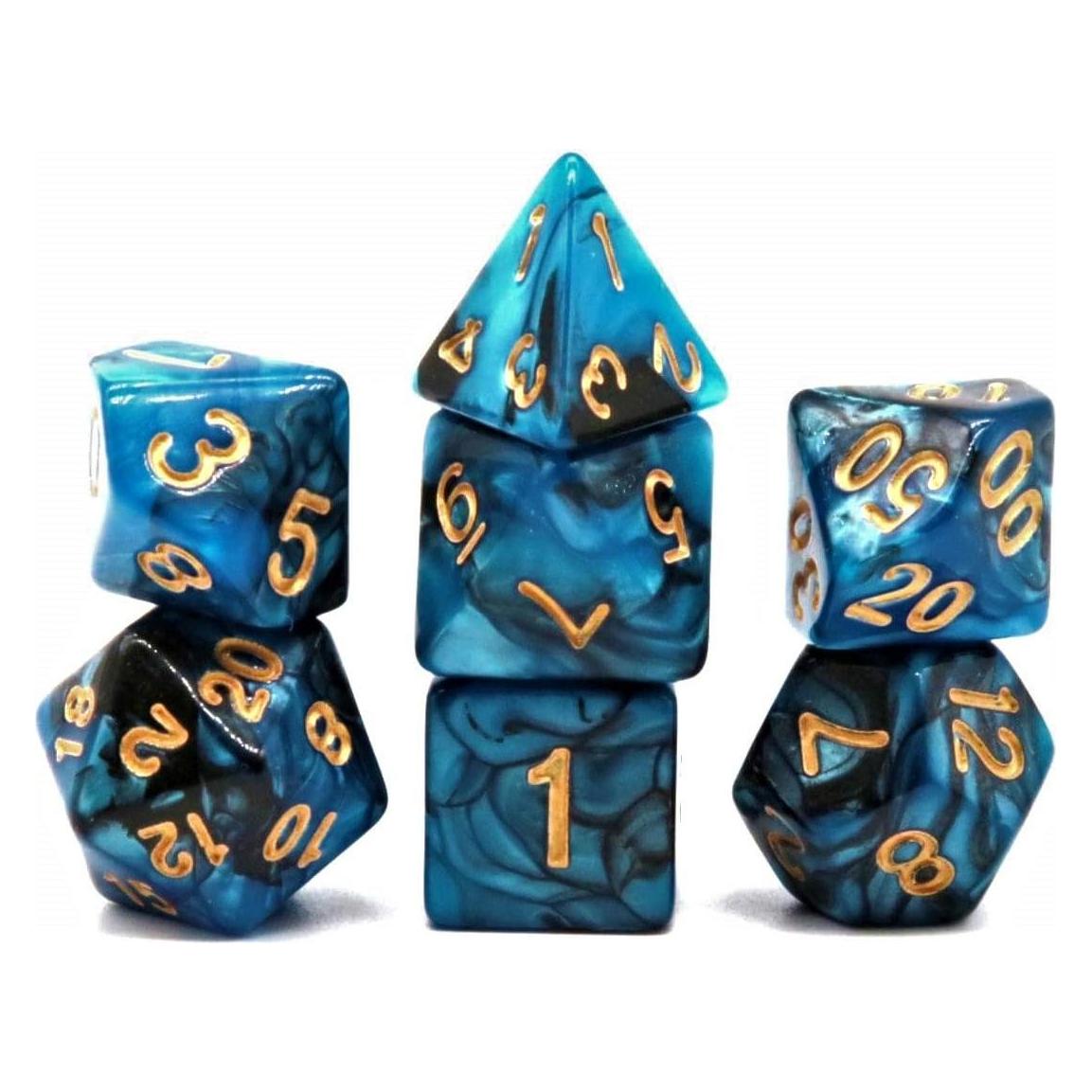 Dice4friends Würfelset Racing: Blueberry/Black (7) (DIC37315)