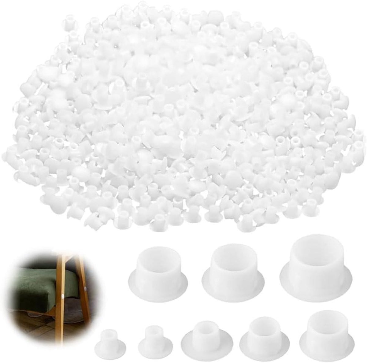 400 stuks Schroefdoppen Wit - Zelfklevende Plastic Afdekkapjes voor Meubels