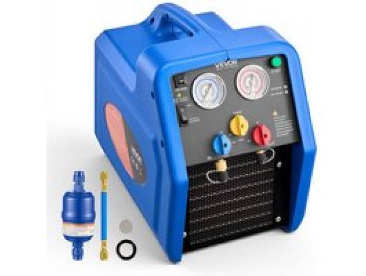 VEVOR Kältemittelabsauggerät Tragbare Kältemittel Absaugstation, 220V/50Hz 1450 U/min. 1 PS mit Zweizylinder Absauganlage für Kältemittel A1 & A2L, Rückgewinnungsgerät für KFZ- & Hausklimaanlagen