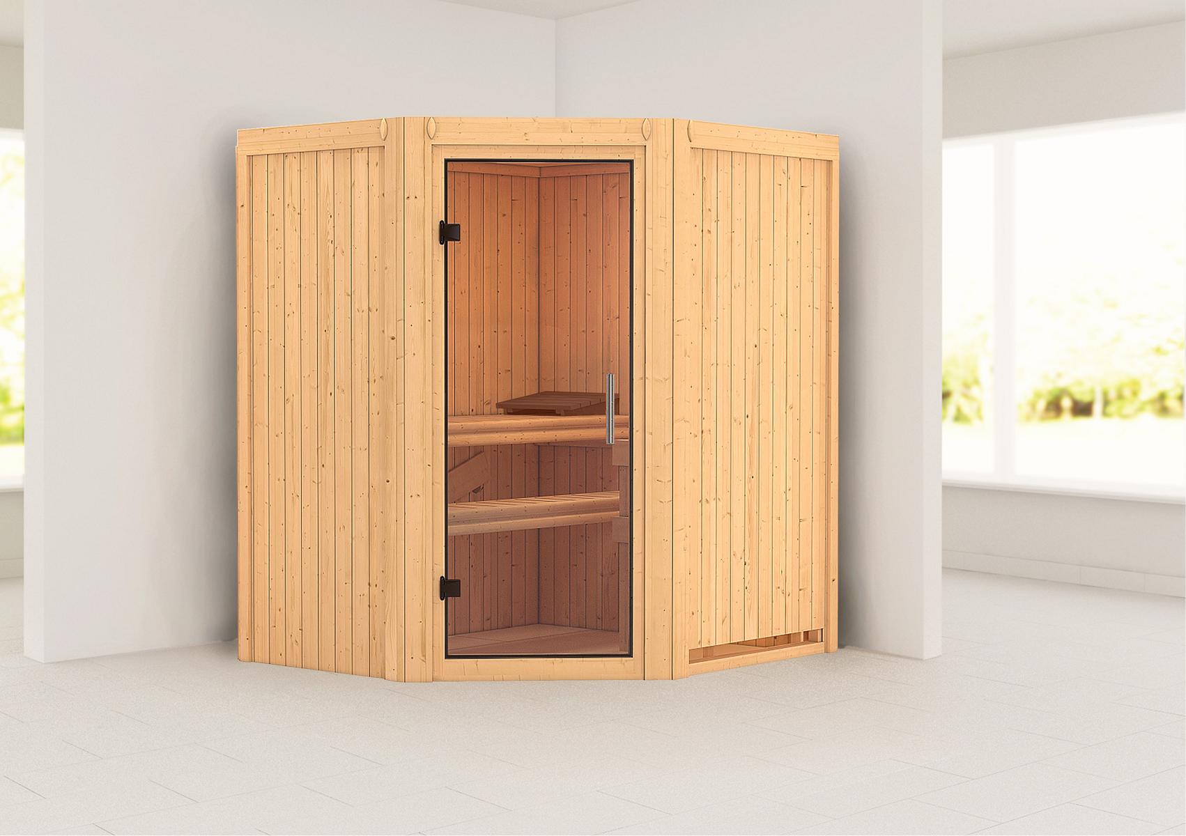 KARIBUHOLZT Sauna Tonja Eck o. Zub. klarglas GGT 16879986