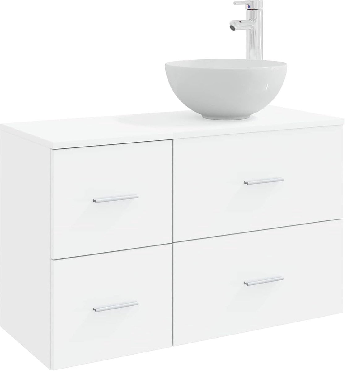 Set van 2 houten accessoires voor de badkamer, wit