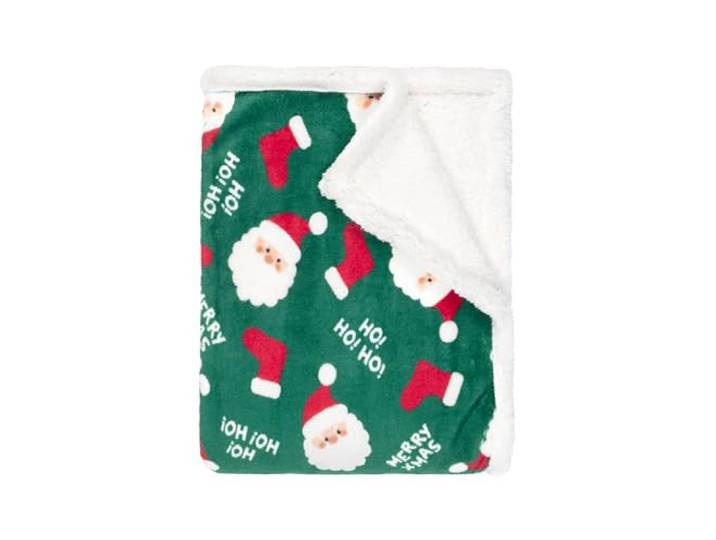 Terre de Nuit Plaid Polaire cocooning Vert 130x170 Père Noël