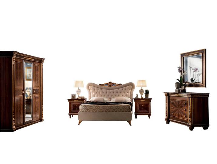Xlmoebel Komplettschlafzimmer Elegantes Schlafzimmer Set aus Holz mit klassischem Design, (6-tlg), Hergestellt in Europa