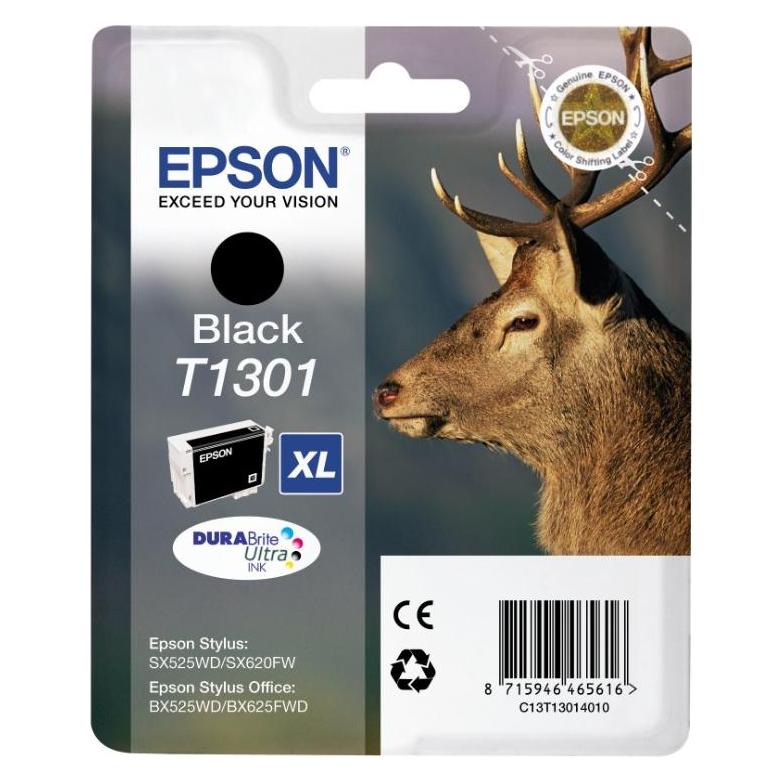 Inkadoo Epson C13T13014020T1301 Tintenpatrone schwarz XL Radio Frequency 945 Seiten 25.4ml Schwarz (BK) (C13T13014020)