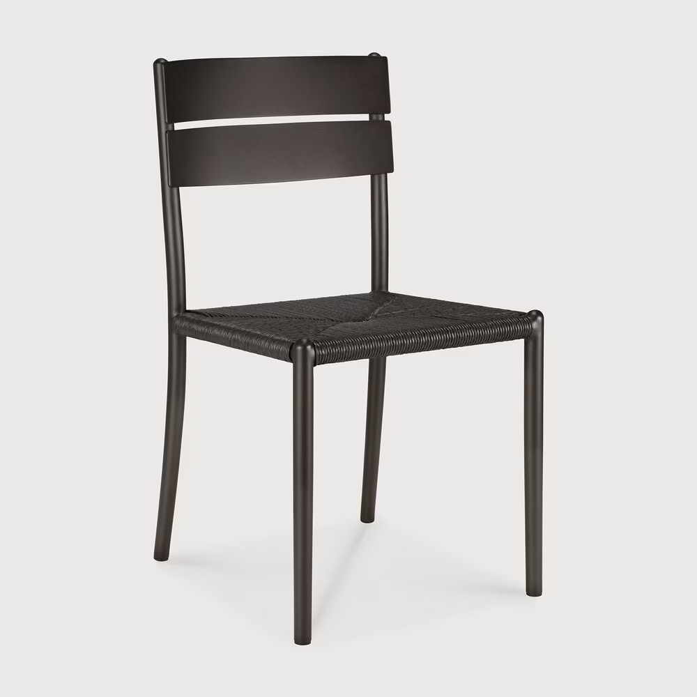 Ethnicraft Tuinstoel Elin Aluminium & Koord Zonder Armleuning - Dark Bronze