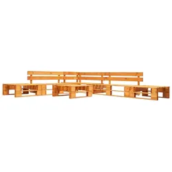 vidaXL 6-tlg. Garten-Paletten-Sofagarnitur Holz Honigbraun