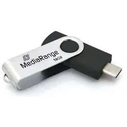 MediaRange MR1951 USB-Stick 16 GB USB Typ-C 3.2 Gen 1 (3.1 Gen 1) Schwarz, Silber