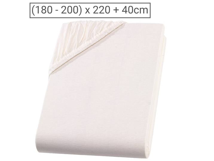 Wasser-/Boxspringbett Premium Qualitäts-Jersey Fixleintuch, natur, 200 x 220 cm