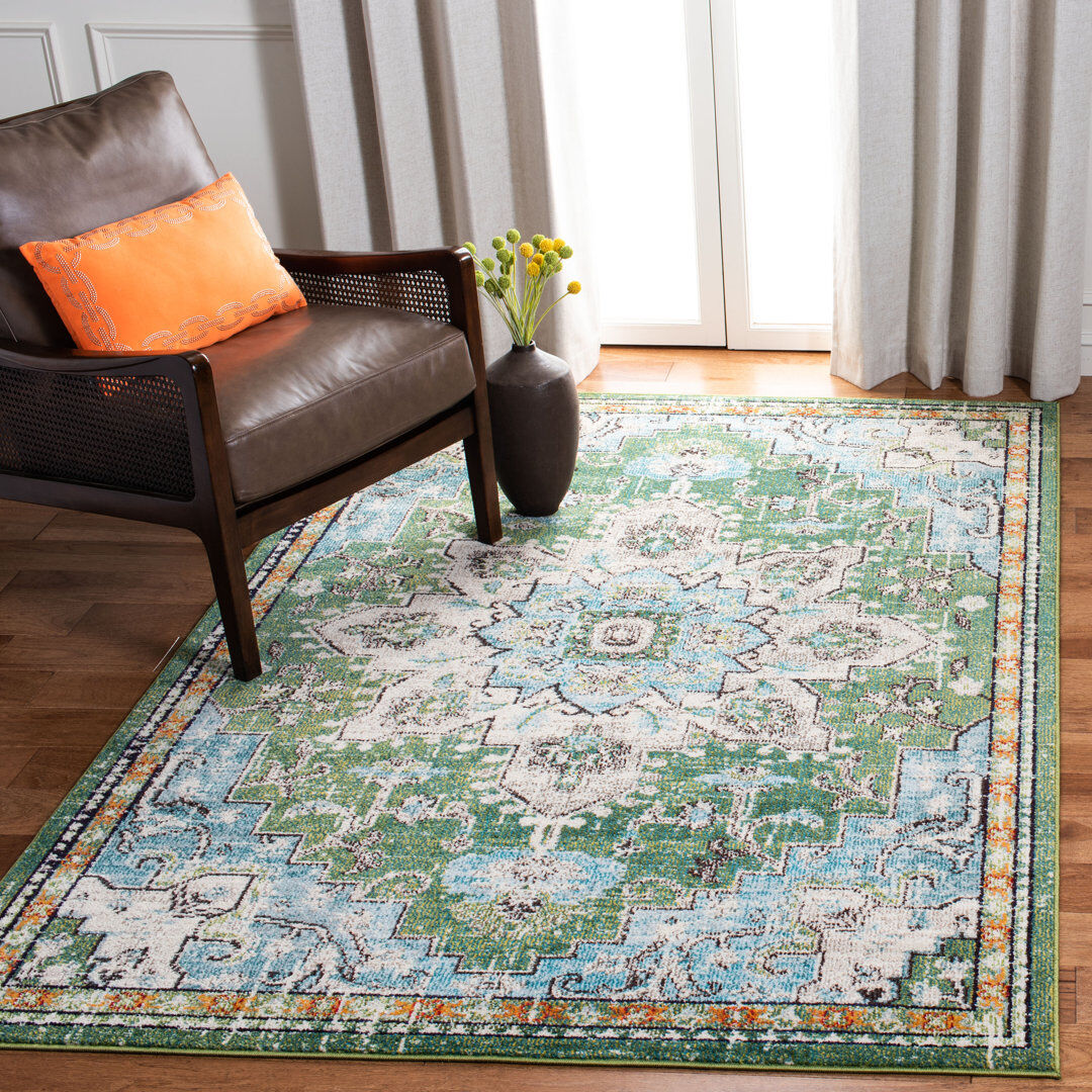 Latitude Vive Wisner Oriental Area Rug Green Rectangle 183 x 274 cm