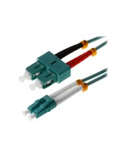 Helos Patch-Kabel LC Multi-Mode M bis SC multi-mode M 20 m Glasfaser 50/125 Mikrometer OM3 Aquamarin (115748)