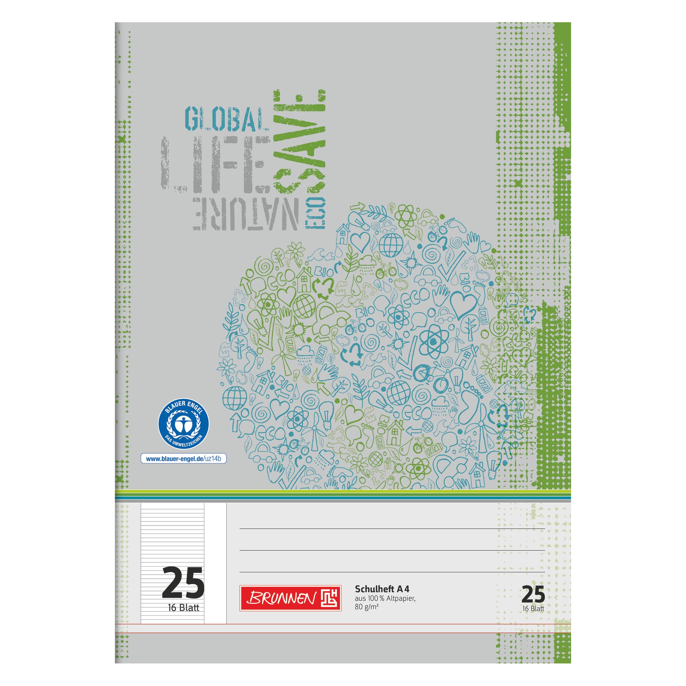 Brunnen Schulheft RC 104412501 A4 Lin25 16Bl. liniert - Bürokleinmaterial (A4, Liniert, Harter Einband) (10-4412501)