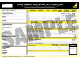 Officially Licensed Gas Safe Gas Safe® Mobile Catering Vehicle Safety Record - Pad of 50