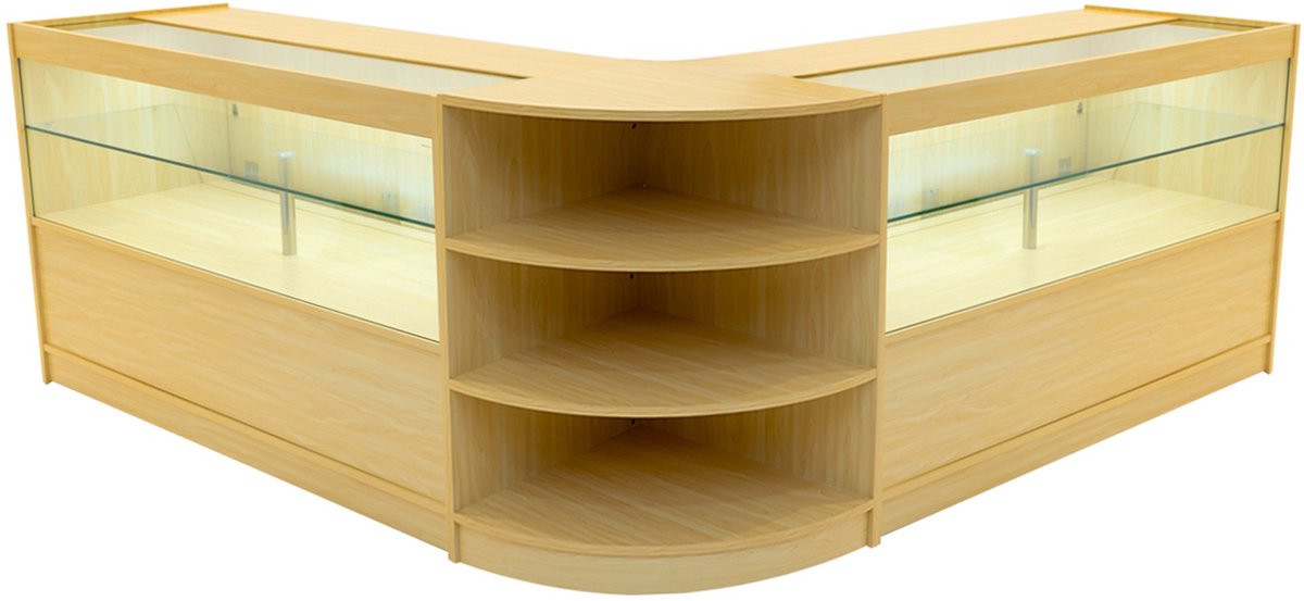 MonsterShop Andromeda led winkeltoonbank set - Esdoorn - Melamine