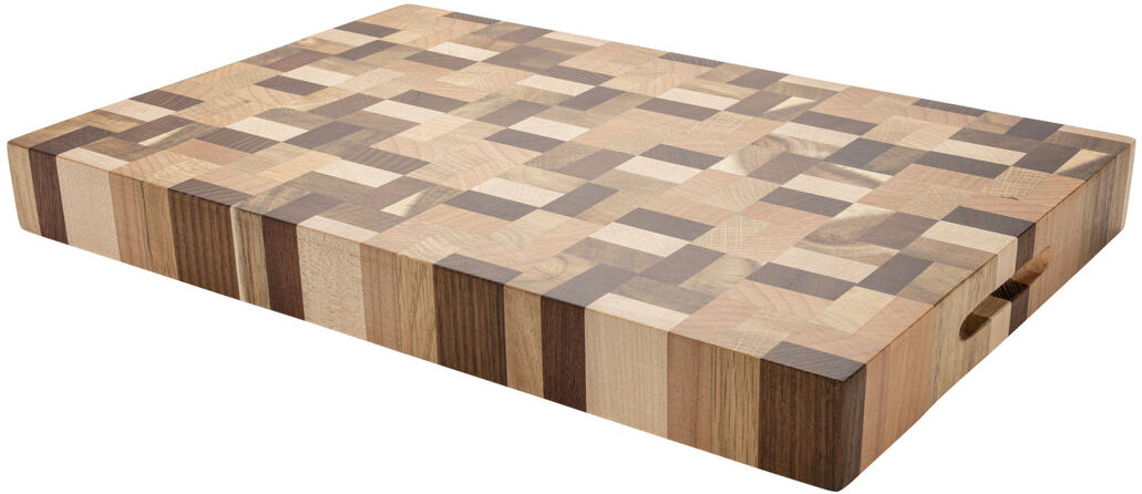 Grunwerg Rockingham Forge Multi-Wood Rectangular Curved Edge Chopping Board 16cm L x 12cm W