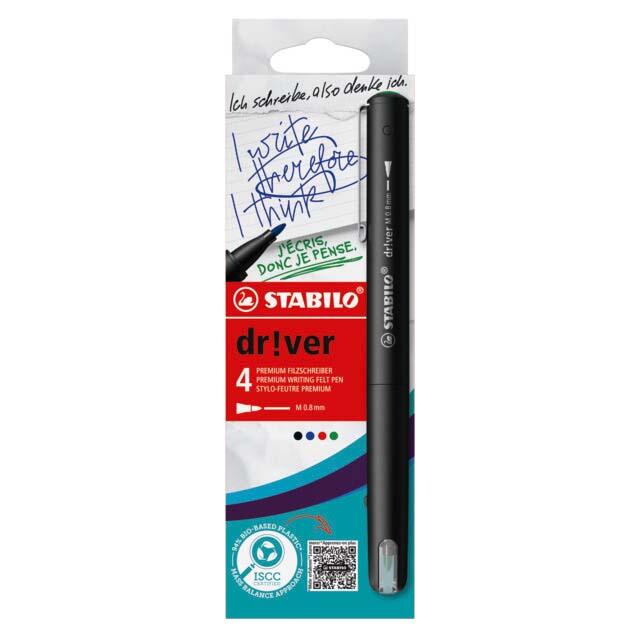 STABILO dr!ver Fineliner Farbsortiert EO1089/4-01