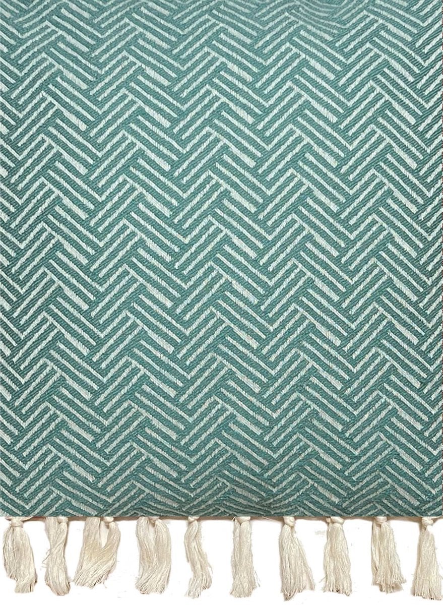 Lantara Vienna Plaid Deken - Eucalyptus Green - 160 x 250 cm - Wol/Katoen