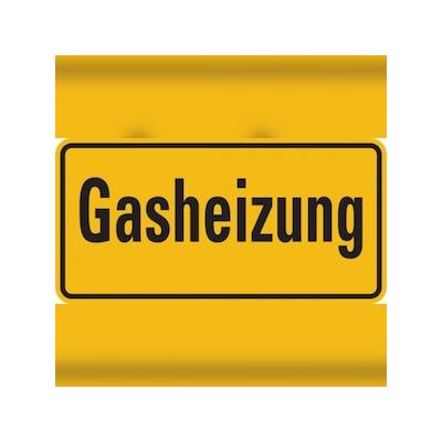 Hinweisschild, Gasheizung, 100x200mm, Folie selbstklebend - 200x100 mm Folie selbstklebend