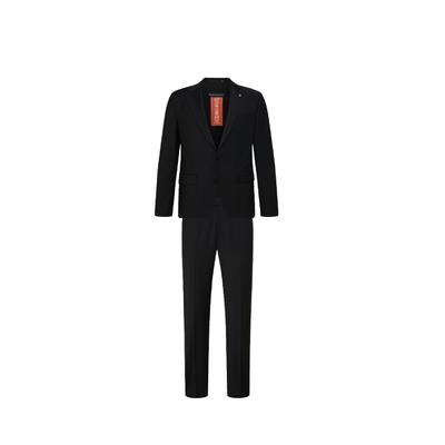 Anzug BENVENUTO. "BENVENUTO. Anzug", Herren, Gr. 56, N-Gr, schwarz, Obermaterial: 53% Polyester PES. 43% Wolle WO. 4% Elasthan EL., uni, Anzüge, mit 2-Knopf-Verschluss