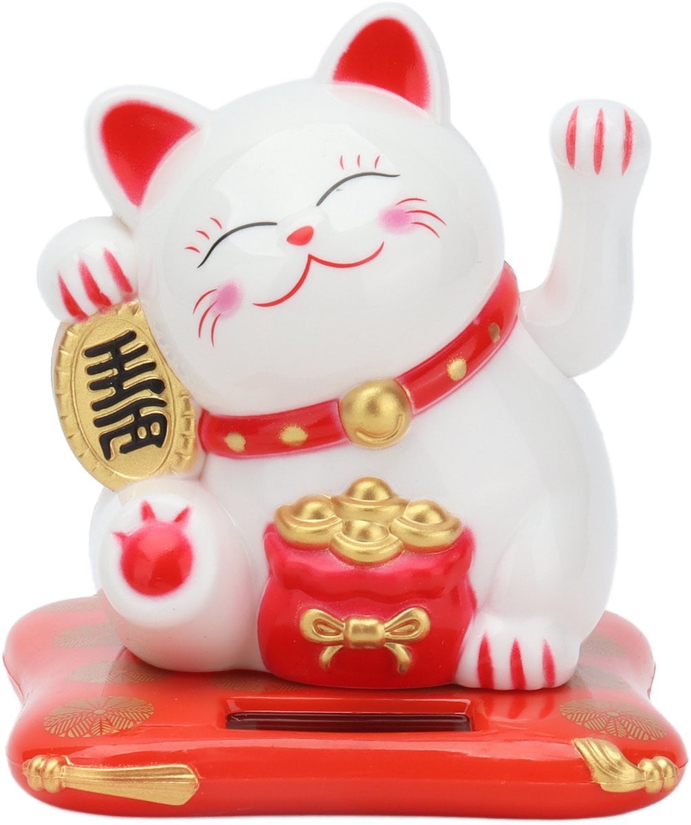 Zonne-energie Gelukkige Kat Feng Shui Decoratie voor op tafel