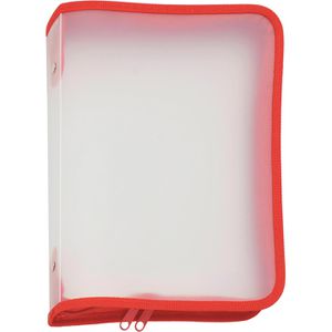 Foldersys Reißverschlusstasche 40453-80, B5, rot / transparent, aus PP
