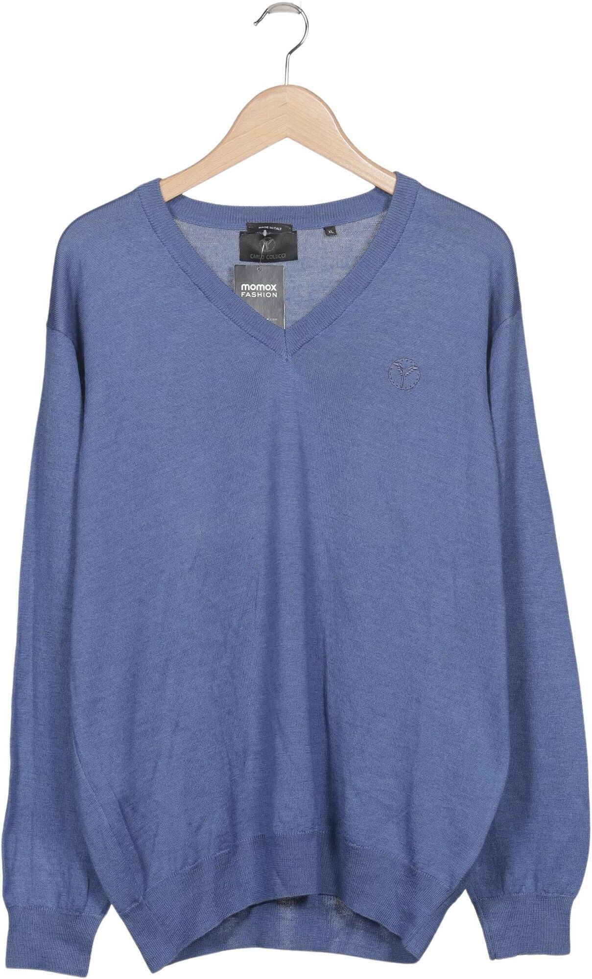 Carlo Colucci Herren Pullover, Blau, Gr. XL, Schurwolle / Synthetik - Second Hand