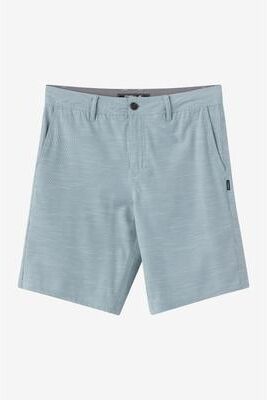 O'Neill s Portola Slub Check 20"" Hybrid Shorts in Stone Blue, Size 30, Elastane/Polyester"