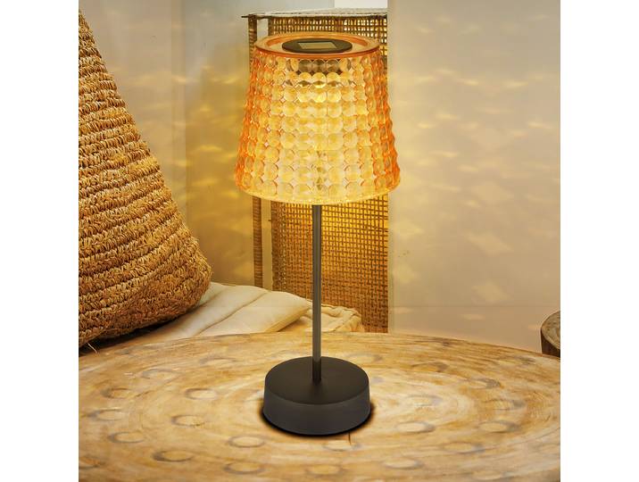 Lampe solaire 36634-2A Ø 13cm Orange/Noir
