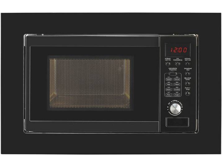 EXQUISIT Einbau-Mikrowelle EMW20.1G schwarz , schwarz, Mikrowellen, Schonend Auftauen,schnell Aufwärmen, Grillen-einfach per Knopfdruck, Einbau-Mikrowelle